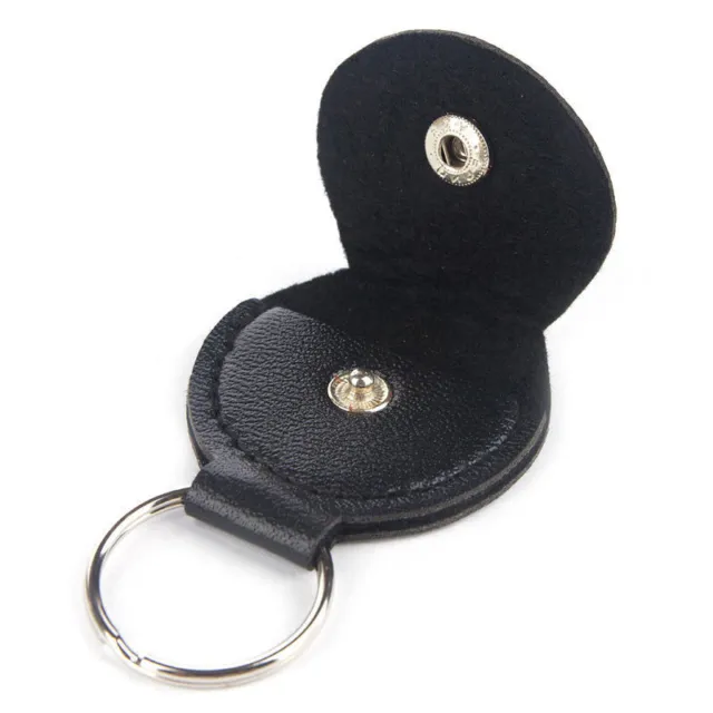 Guitar Picks Holder Case Keychain Black Leather Plectrum Case Bag