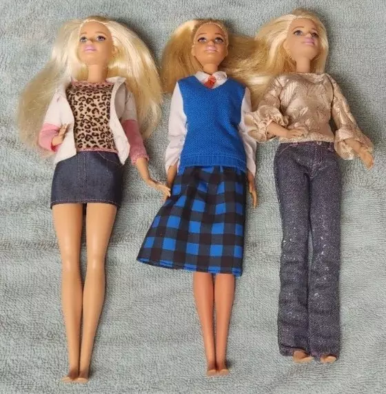 Barbie Dolls- Lot of 3- Millie Face- Dressed- Good Condition