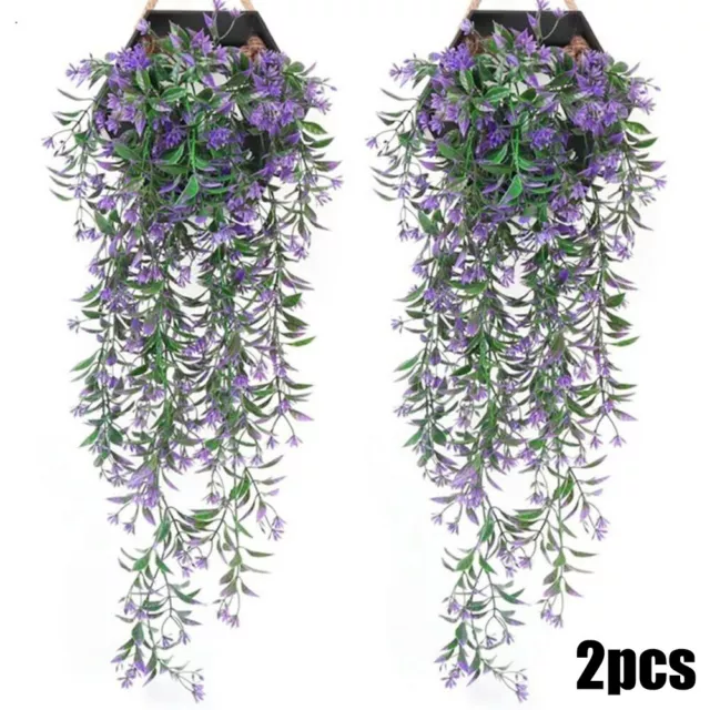 2x Artificiel Suspendues Plantes Artificielles Ivy Feuilles Vigne Fleurs 2