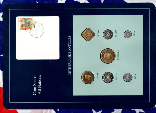 Coin Sets of All Nations Netherlands Antilles w/card 1989 UNC But 25 cent 1992