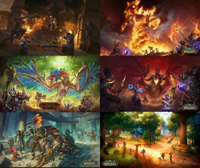 World of Warcraft Vanilla, Artwork Prints, High Quality 800x450mm- Blizzard, WOW