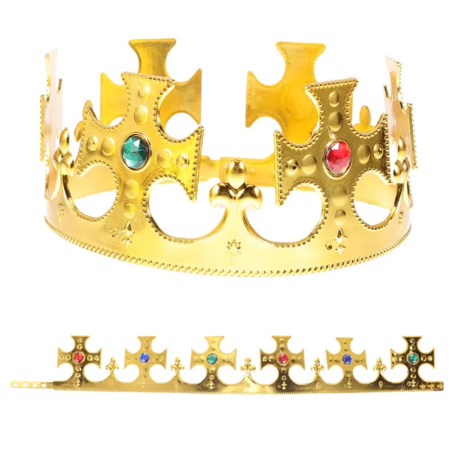 2 pz oggetti di scena dorati medievali festa di Halloween re e regina
