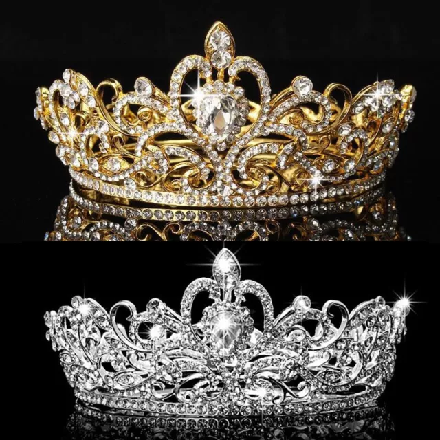 Crystal Rhinestone Queen Crown Tiara Wedding Pageant Bridal Diamante Headpiece