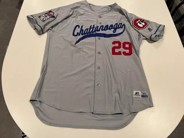 Joc Pederson Game used 2013 Chattanooga Lookouts Game used Gray Baseball Jersey - Grey Flannel