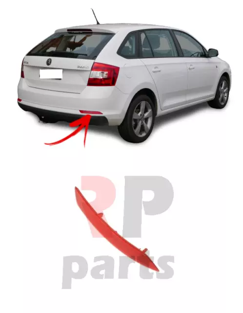 For Skoda Rapid (Nh) 2012-2016 New Genuine Rear Bumper Reflector Red Right O/S