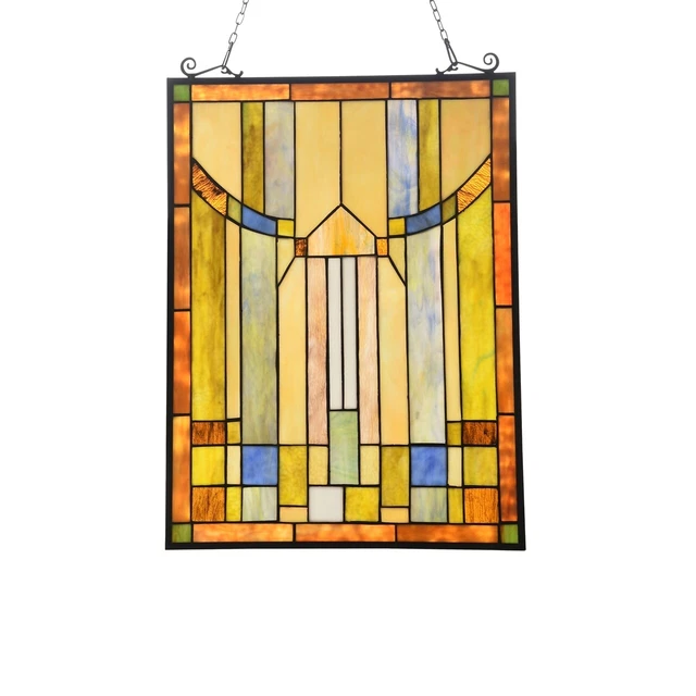 Panneau Vitrail 18 X 25 Pouces - Arbre De Vie - Verre Coloré Multicolore - Chloe