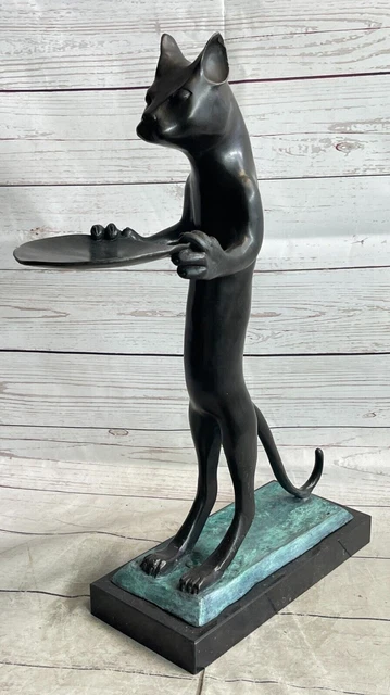 Europeo Art Déco Latón Gato Negocios Tarjeta Soporte Soap Dish Baño Decor Regalo