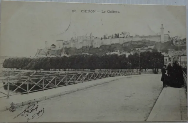 Chinon 37 CPA The Castle Good Condition 1903