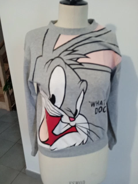 Sweat-Shirt, Bugs Bunny,  Enfant, Taille XS, Gris  ,A14