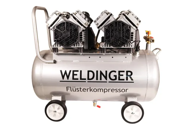 Flüsterkompressor FK380 Alu pro 3000 W 3-12 bar 50l Aluminiumtank - WELDINGER