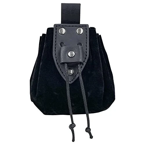 HiiFeuer Vintage Medieval Faux Leather Drawstring Pouch Middle Ages Portable ...