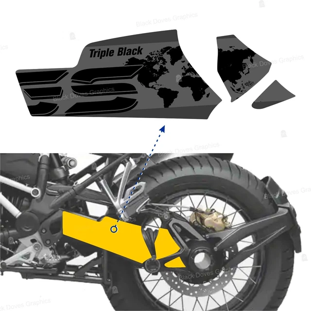 Adesivi Protezioni Cardano Forcellone Compatibili con BMW R1250 GS TRIPLE BLACK