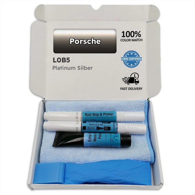 L0B5 Platino Plata Retoque Pintura para Porsche Pen Stick Chip F