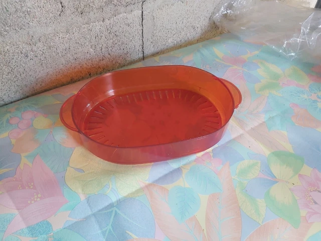 Plat Ovale Vintage Tupperware 2L Micro-ondes - Crème Avec Couvercle Et Passoire - France