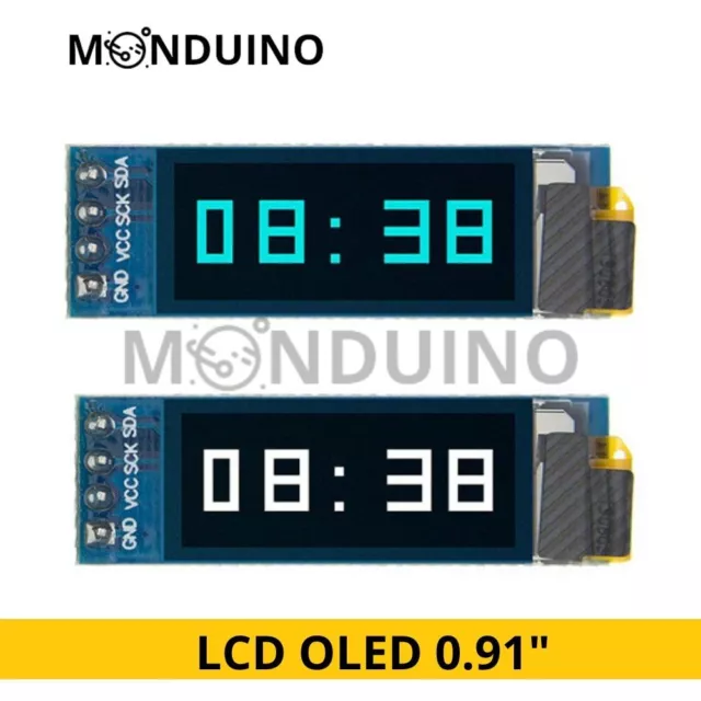 Écran OLED 0.91" 128x32 Module LCD I2C SSD1306 affichage blanc /bleu