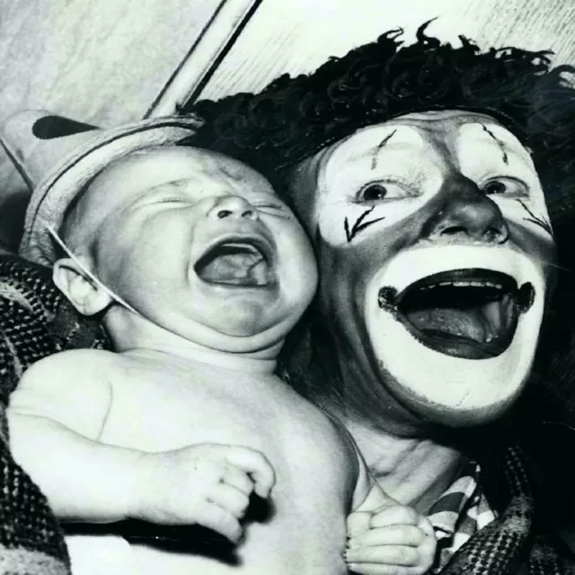 Antique Creepy Clown Photo 1034b Odd Strange & Bizarre