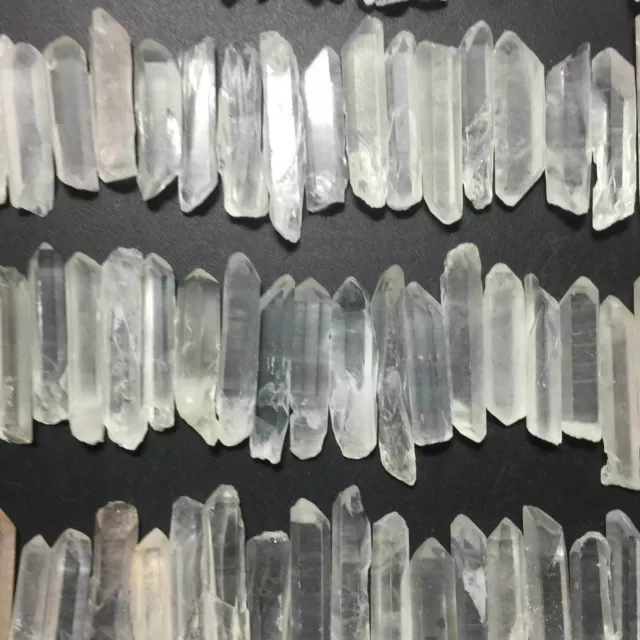 100 piezas a granel de cristal natural cuarzo blanco espécimen terminado varita 3