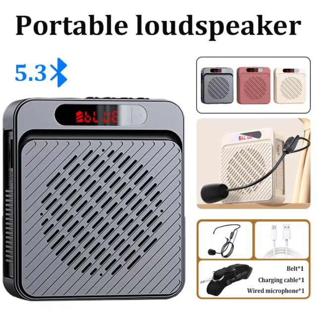 8W Portable Voice Amplifier Megaphone Mini Audio Speaker With Microphone NEW