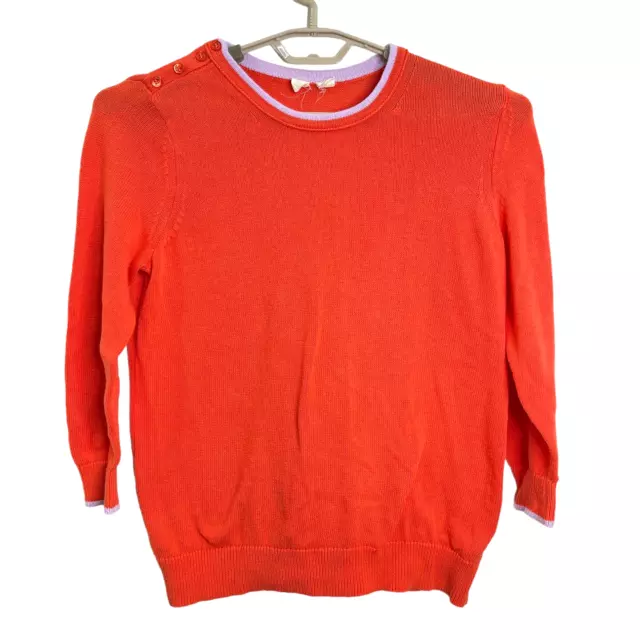 MOTH ANTHROPOLOGIE WOMENS Cotton Pullover Sweater Orange Purple Size XL ...