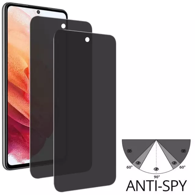 2x Display Sicht Schutz Glas Folie für Samsung Galaxy Serie Blickschutz Anti Spy 2