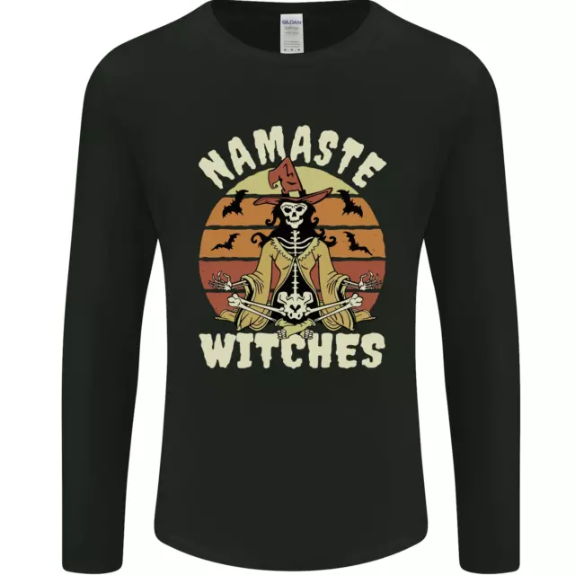 Namaste Witches Funny Halloween Mens Long Sleeve T-Shirt