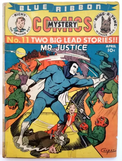 Blue Ribbon Comics #11 Gvg 3.0 (Mlj 1941) Mr. Justice. Very Scarce.