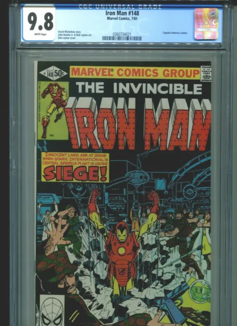 Iron Man #148 CGC 9.8 (1981) Captain America Cameo White Pages Highest Grade