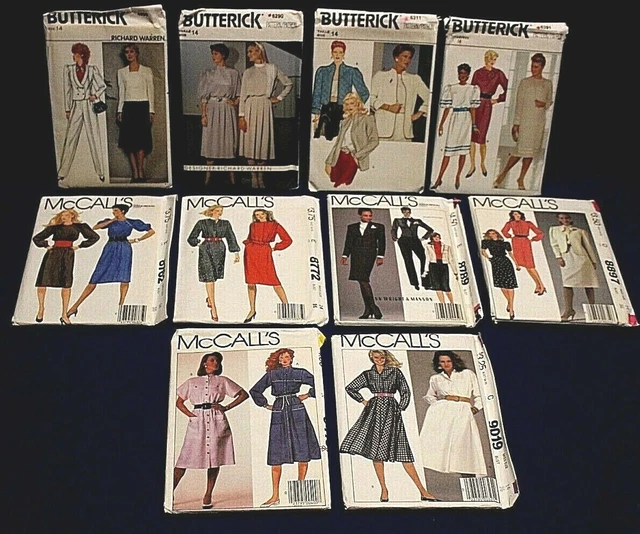 Misses UNCUT Sz 14 Butterick McCall's Sewing Patterns Dress Jacket Pant Skirt
