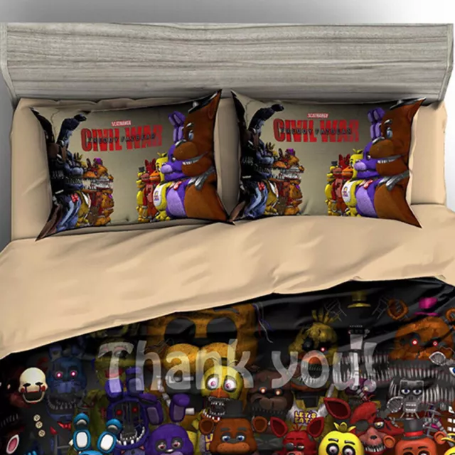 3D Five Nights at Freddy's FNAF Duvet/Quilt/Cover Bedding Set Kids  PillowCase