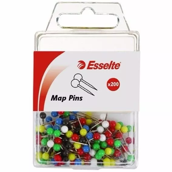 Esselte Map Indicator Pins Assorted Box of 200 45108