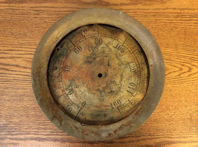 Large Heavy Cast Iron Brass Crosby Steam Gage & Valve Co Boston Gauge Industrial