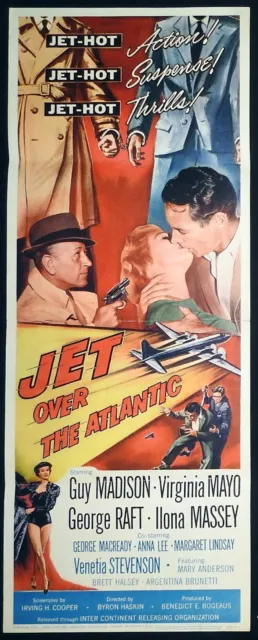 JET OVER THE ATLANTIC Original US Insert Movie poster Guy Madison George Raft