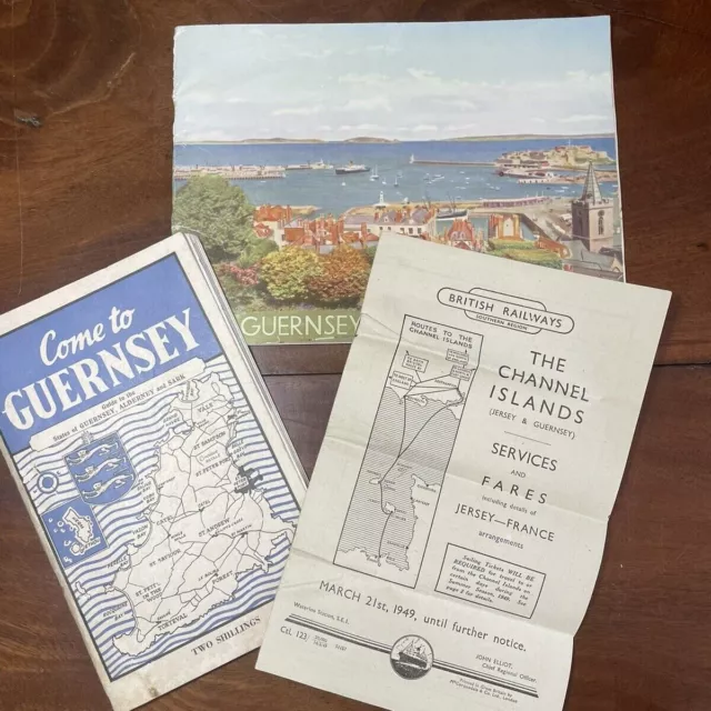 1949/50 Guernsey Channel Islands Travel Ephemera incl British Railways Timetable