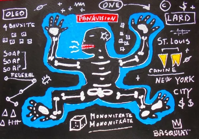 Basquiat Skeleton, peinture signé