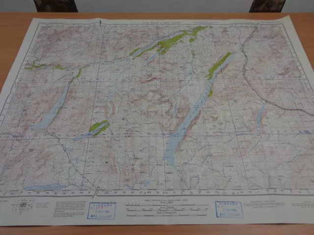 WW2 map "LOCH ERICHT & LOCH LAGGAN" with SECRET BASE INK STAMP (V1 & V2 ROCKETS)