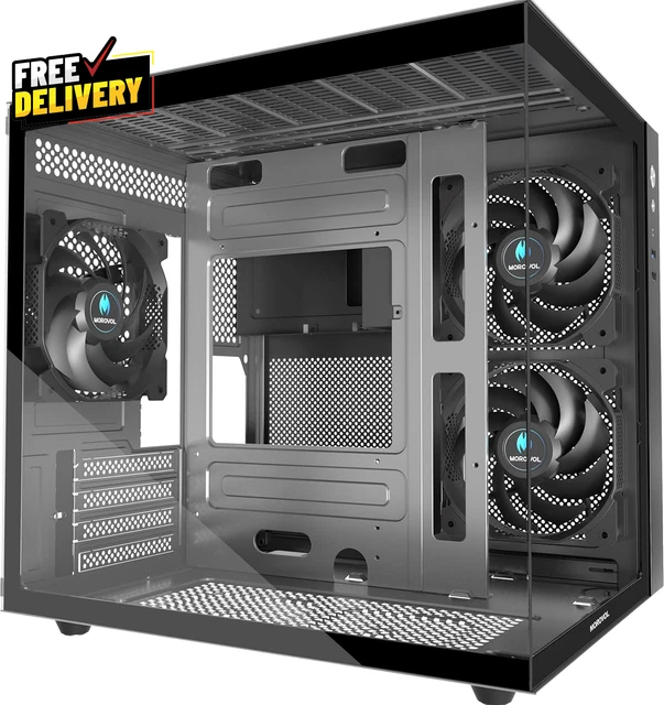 Ch360 Matx Airflow Boîtier, Panneau Latéral Hybride Maille-Verre Trempé