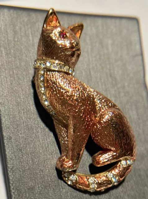 Henkel And Grosse / Christian Dior Iconic Cat Pin In Rose Gold Tone 3