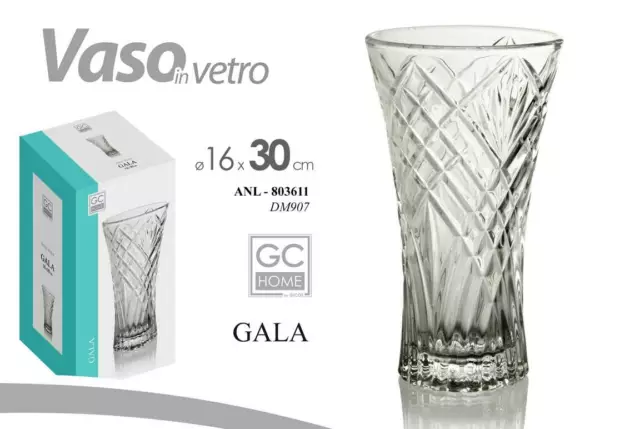 Vaso Porta Fiori  Vetro 30*16Cm Design Gala Deluxe Centrotavola  Eventi