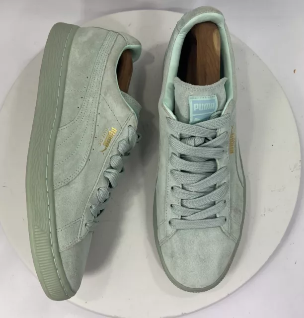 PUMA Suede Classic Mono Iced Low Trainers Mint Green Men Size 10.5 US 360231 03