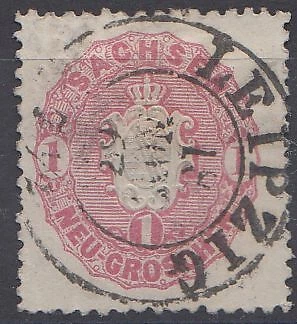 Sachsen, Mi.Nr. 16 Staatswappen (3 Pf.)