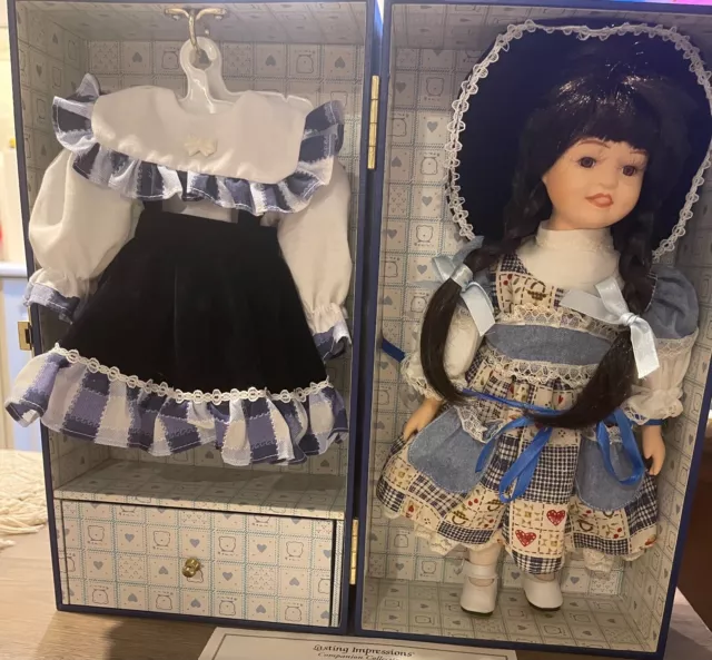 Heritage Mint Lasting Impressions Companion Collection Porcelain Doll W/Case,COA