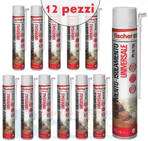 12PZ Fischer schiuma poliuretanica universale espansa manuale 750ML riempimento