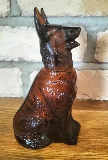 Vintage Avon German Shepherd Glass Dog Bottle perfume Aftershave collectable