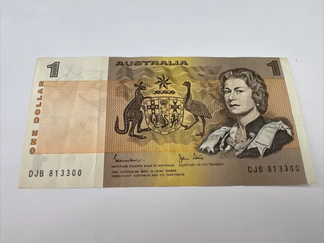 1977 Australia $1 Dollar Note Johnston  / Stone 💰 💰DJB 813300🔥 Good Number