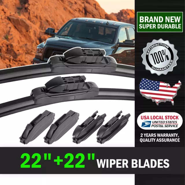 For Chevrolet Silverado 1500 1999-2023 OEM Front Windshield Wiper Blades 22"&22"