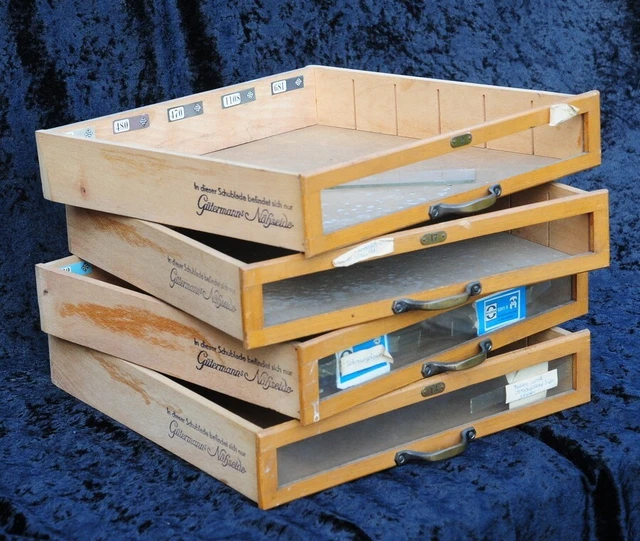 Schublade Gütermann Nähseidenschrank Nähgarnschrank Nähseide Setzkasten ~~~