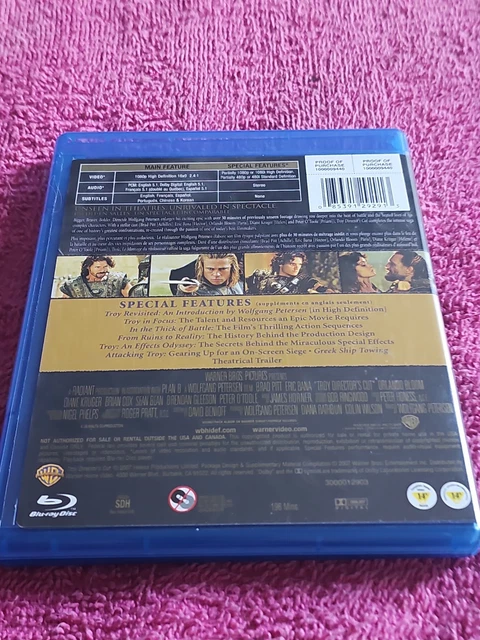TROY (BLU-RAY DISC, 2007, Special Edition Directors Cut) Brad Pitt Eric ...