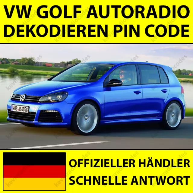 ✅Volkswagen Golf Autoradio Dekodieren Pin Code Für Alle Modelle Rns Rcd Mfd✅