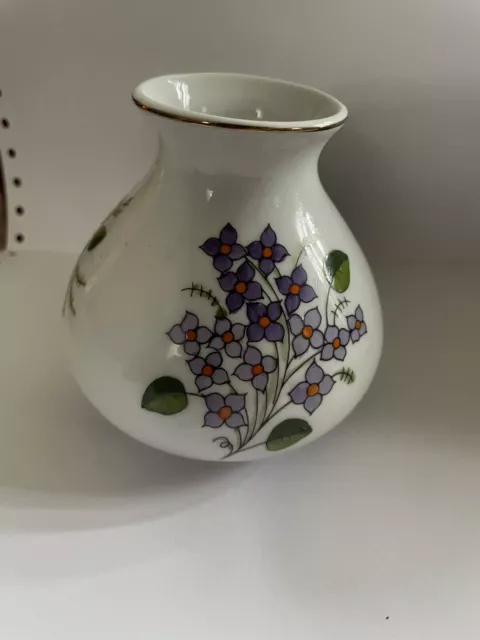 Vintage Kalocsa Hungary Porcelain Vase Colorful Hand Painted Flowers 3.5”