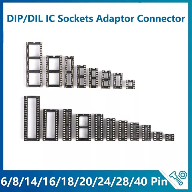 DIL IC Sockets Adaptor Integrated Circuit Socket DIP Holder 6 Pin - 40 Pin